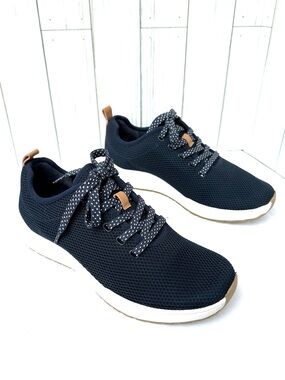 Dr. Scholl's High Hopes Sneakers Dark Navy Blue Lace Up Knit Mesh Size 8